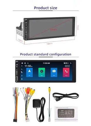 Магнитола универсальная экран 6,9" ips 6288-a 1din 2*32 гб android 12 carplay