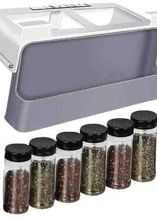 Організатор для зберігання спецій spice rack сірий