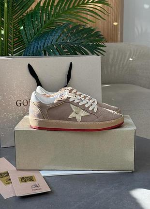 Жіночі кеди люкс golden go//ose suede ball star sneakers beige suede
