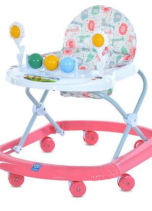 Детские ходунки m 5033-1(coral) с музыкой, колеса 8 шт