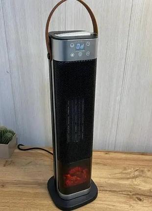 Тепловентилятор напольный башенный с имитацией камина portable fan heater hq30-300bs черный