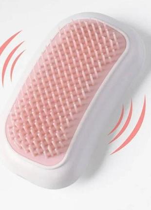Массажер для кожи головы ручной head massager белый с розовым