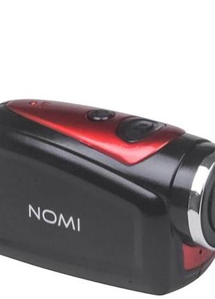 Видеорегистратор спортивный влвгоустойчивый nomi cam 090 d1 черный с красным