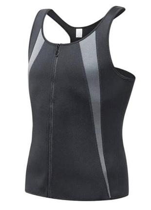 Мужской жилет для похудения на молнии неопреновый l zipper vest черный