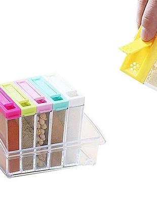 Кухонная подставка для хранения приправ и специй с 6-ю емкостями seasoning six piece set