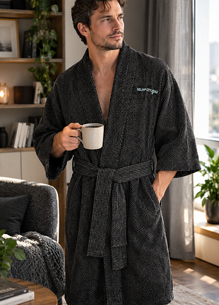 Чоловічий халат розміри s та one size від selma city spa спа мужской швеция хлопок бавовна б/у