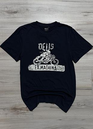 Темно синяя футболка деус deus ex machina old turps tee, m, оригинал