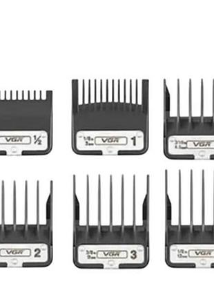 Комплект 3в1 акумуляторна машинка для стрижки + грумер + шейвер vgr v-640 чорний із зеленим