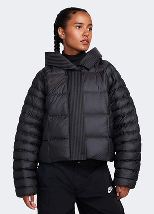 Оригинальн! сша! женский пуховик nike swoosh puffer therma-fit oversized jacket fb8729-010 новые зима