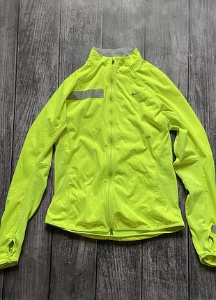 Яскраво-салатова спортивна вітровка кофта nike dri-fit