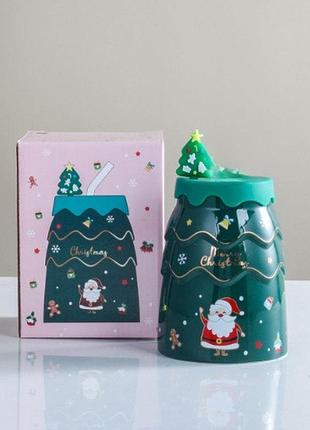 Склянка новорічна merry christmas 13333 400 мл зелена