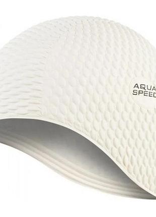Шапка для плавания "bombastic" aqua speed 104-5 белый, osfm