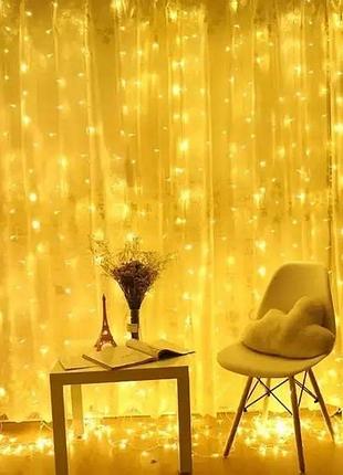 Гірлянда штора внутрішня 280led 3*3м тепле світло