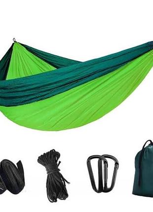 Туристический гамак travel hammock с москитной сеткой зеленый