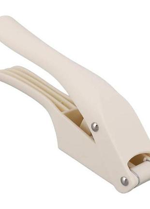 Прес для часнику подрібнювач ручний 2в1 garlic slicer білий