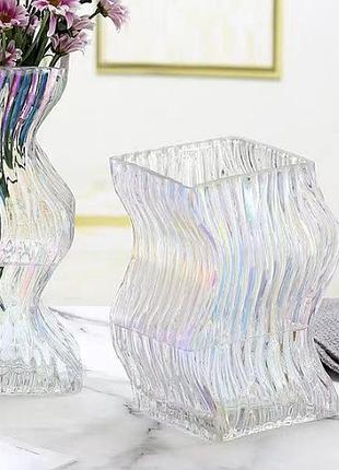 Ваза для цветов 14190 10.5х12.5х20 см перламутровая