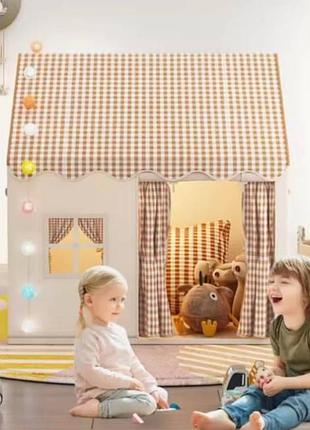 Палатка детская игровая большой дом 130*100*120см бежевая