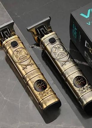 Триммер аккумуляторный + 4 насадки vgr v-097 золото