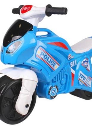 Толокар мотоцикл беговел technok toys 6467 блакитний з білим