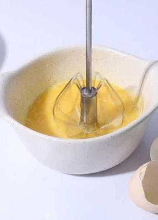 Ручной полуавтоматический венчик kitchen whisk розовый