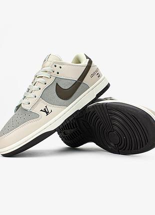 Nike sb dunk low x louis vuitton "grey black"👕 4