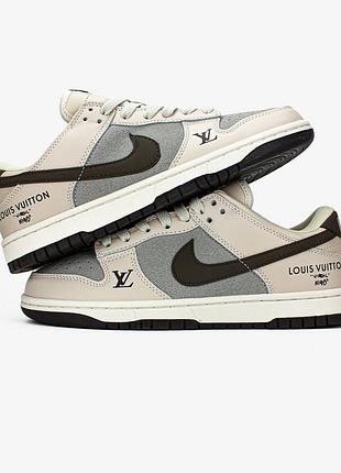 Nike sb dunk low x louis vuitton "grey black"👕 3