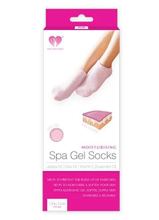 Увлажняющие гелевые носочки для педикюра spa gel socks № g09-12 розовые от 20 до 28см
