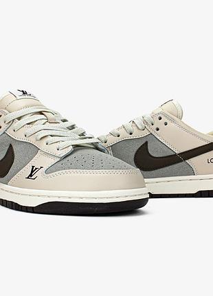 Nike sb dunk low x louis vuitton "grey black"👕 5
