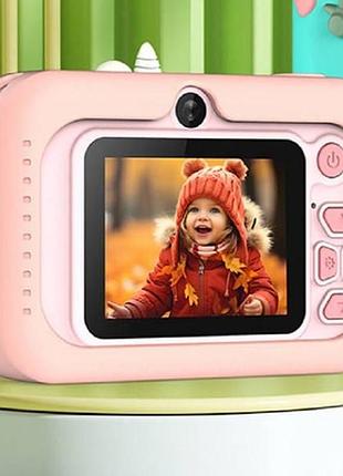 Детский фотоаппарат q6 dinosaur розовый