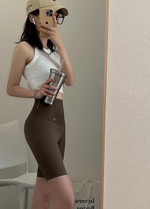 Треки женские бифлекс с подтяжкой внутри 19079 l коричневые