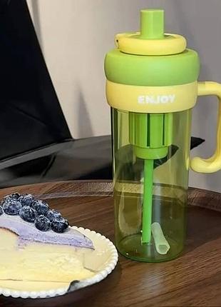 Бутылка-кружка с ручкой для воды 920мл water cup and ly-980 салатовая
