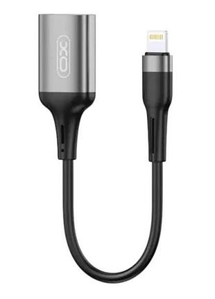 Переходник otg xo nb201 usb 2.0 480mbp lightning черный