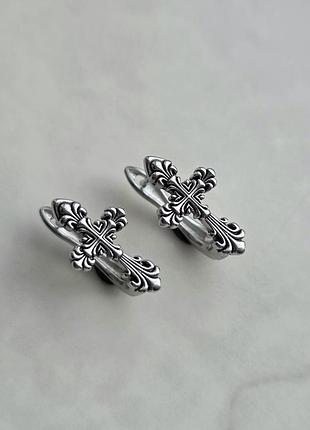 Сережки silver fleur-de-lys 5