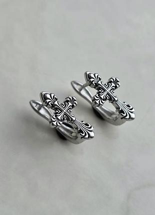 Сережки silver fleur-de-lys