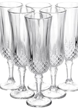 Набір келихів для шампанського vintage crystal 6 штук по 160 мл yiwu hp-34-72