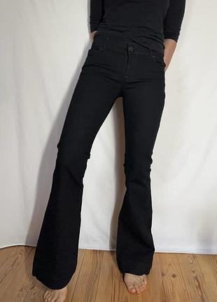 Чорні джинси кльош warehouse denim стрейчеві жіночі w30 т4