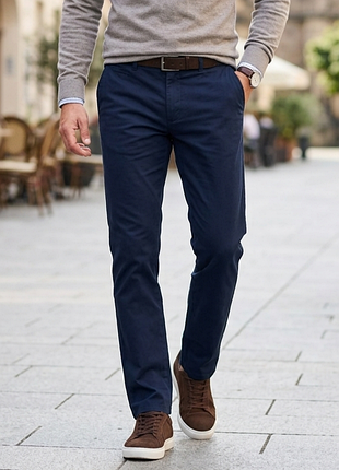 Мужские брюки чиноси autograph (m&amp;s) темно-синие р. 38/33 slim fit