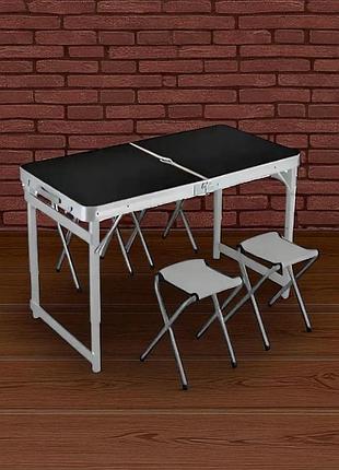 Стол и стулья для пикника с усиленными ножками folding table черный