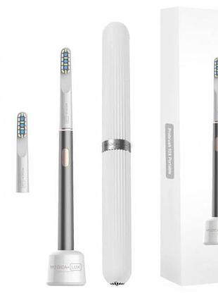 Звукова зубна щітка відбілююча medica+ lux 10х portable (японія) сіра 50999