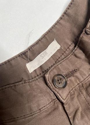 Коричневі штани карго pull&bear прямі широкі y2k т4 5