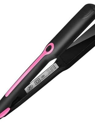 Щипці-праска для волосся kemei km-2116 чорні з рожевим