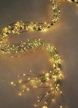 Гирлянда светодиодная от сети хвост y25-29 19578 2 м 200 led теплый желтый
