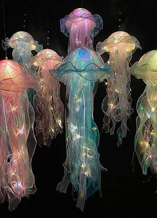 Декор, що світиться медуза на батарейках jellyfish lamp and ha-113 блакитна