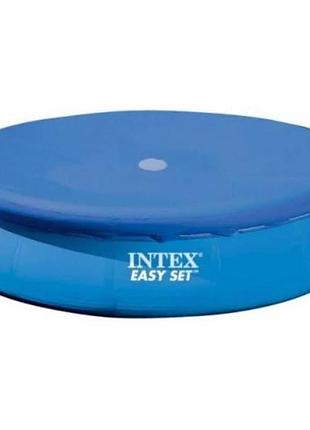Тент для наливного бассейна 244см intex 28020 синий