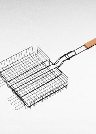 Решетка для гриля из нержавеющей стали сетка 33x26x6см unique un-2201 черная