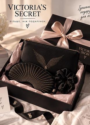 Victoria’s secret — оригінал, лімітований люкс-сатиновий набір: косметичка + маска + резинка