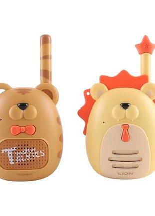 Рация детская игровая 3*ааа до 500м 2шт r-831 коричневая и желтая