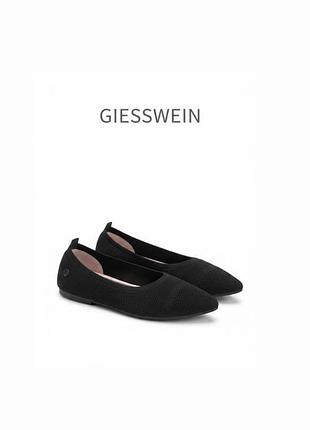 Балетки giesswein pointed knit, чорні, розмір 38 (устілка 24 см) — ідеальний стан