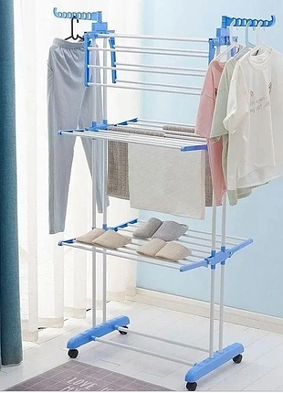 Багатоярусна сушарка для білизни, речей, одягу garment rack with wheels складана