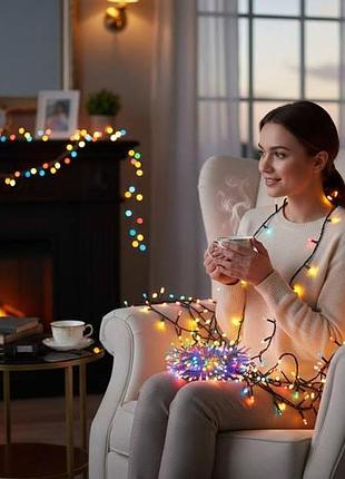 Гирлянда внутренняя линейная 220v 100led lu990multi прозрачная, мультиколор